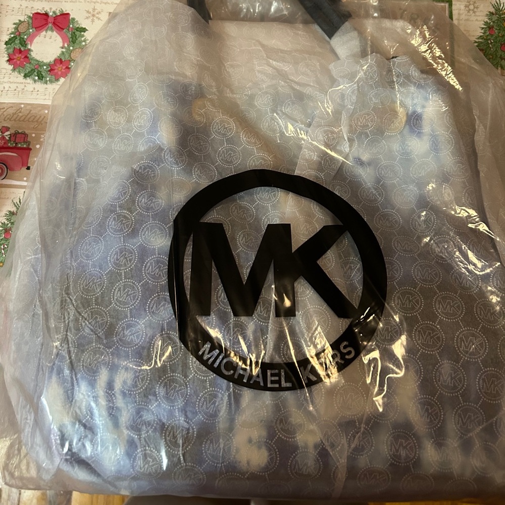NWT Michael Kors Navy Tie-Dye Tote - Picture 4 of 6